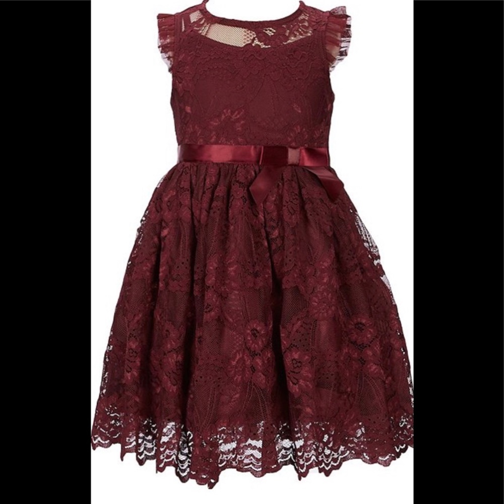 Burgundy girls dress